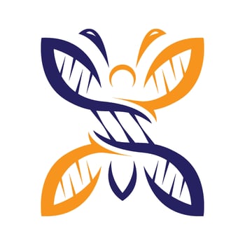 Butterfly DNA Logo Design vector