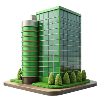 serene abstract Modern Skyscraper with Green Wall original png