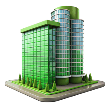 elegant rustic Modern Skyscraper with Green Wall high resolution png