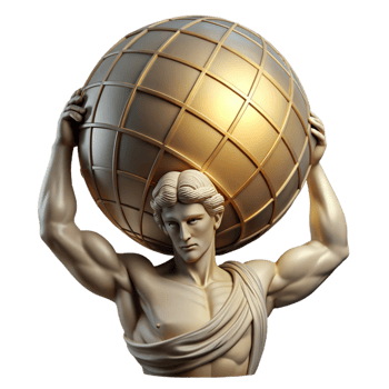 beautiful minimalist Atlas Holding the Celestial Sphere original png