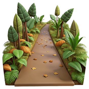 impressive modern Secluded Forest Trail Fallen Leaves Cutout professional png