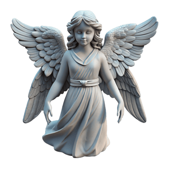 beautiful rustic Secret Garden Statue Angel Wings Spread Transparent exclusive png