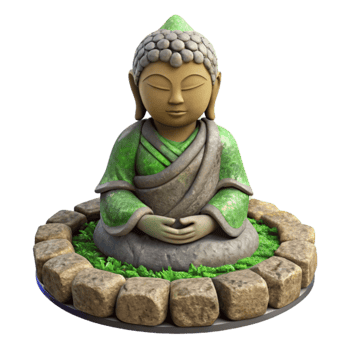 serene vintage Secret Garden Statue Stone Texture Cutout genuine png