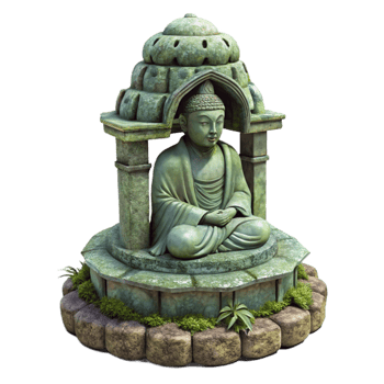 wonderful modern Secret Garden Statue Weathered Stone Isolated high resolution png