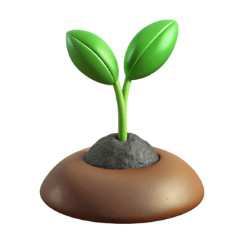 beautiful artistic Seedling Growing in Soil Isolated Cutout premium png