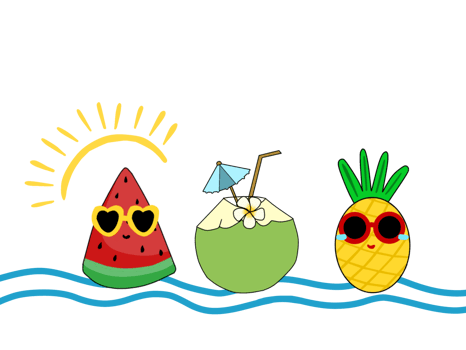 summer fruits for background, summer banner, poster design. png