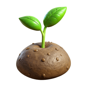 dramatic modern Seedling Sprouting Isolated Cutout authentic png