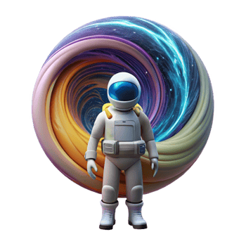 elegant creative A Solitary Astronaut in a Bulky White Sp png