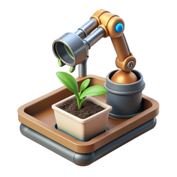 wonderful traditional Seedling Tray with Robotic Arm Isolated exclusive png