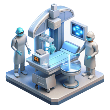elegant vintage Futuristic Hospital Holographic Interface exclusive png