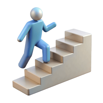 extraordinary minimalist Self Improvement Icon Person Climbing Stairs Cutout genuine png