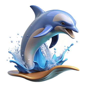 stunning artistic Playful Dolphin Leaping from Ocean authentic png