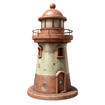 elegant abstract Sepia Toned Lighthouse Transparent Background high resolution png
