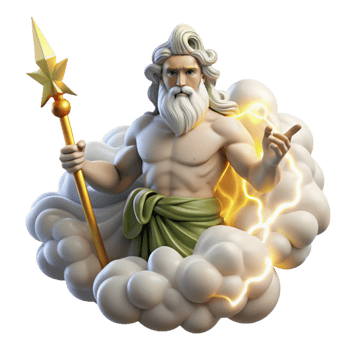 elegant artistic A Powerful Depiction of Zeus Holding a Li authentic png