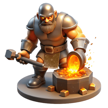impressive vintage Cyclops Forging a Weapon premium png