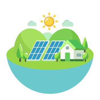 Solar-Powered Home, Sustainable Energy Landscape with Clean Solar Panels. png