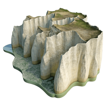 elegant modern Seven Sisters Cliffs Chalk Coastline Cutout authentic png