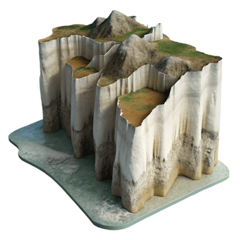 impressive vintage Seven Sisters Cliffs Chalk Coastline Cutout authentic png