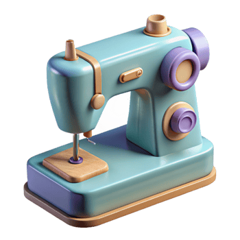 serene classic Sewing Machine Top View Transparent Background high quality png