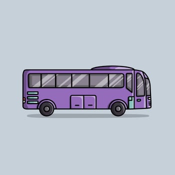 Purple city bus for public transportation vector