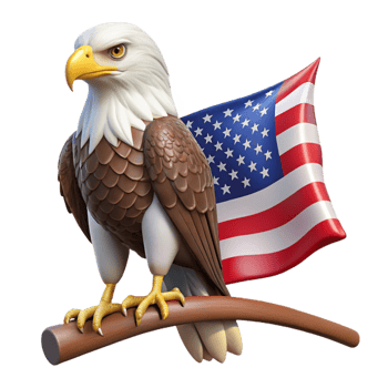 beautiful creative A Majestic Bald Eagle Perched on a Branch authentic png