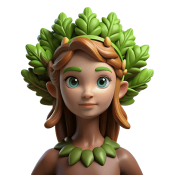 dramatic contemporary A Serene Dryad Her Skin Made of Bark And premium png