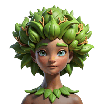serene rustic A Serene Dryad Her Skin Made of Bark And high resolution png