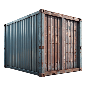 vibrant artistic Shipping Container Front View Isolated authentic png
