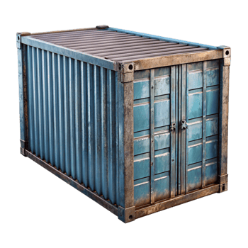 serene vintage Shipping Container Front View Isolated high quality png