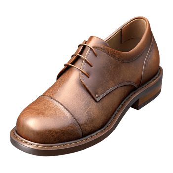 dramatic minimalist Shoes Leather Brown Casual Isolated premium png