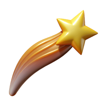 extraordinary modern Shooting Star Cutout with Bright Trail high quality png