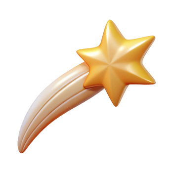 magnificent minimalist Shooting Star Cutout with Bright Trail detailed png