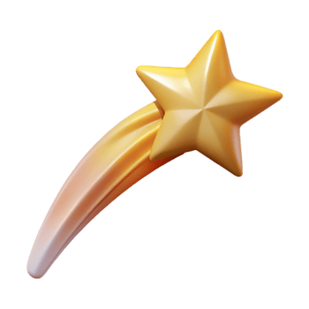 stunning vintage Shooting Star Cutout with Bright Trail detailed png
