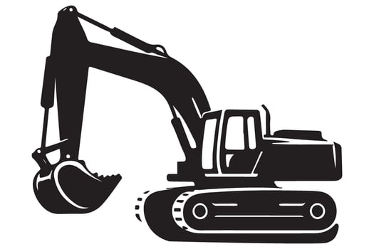 Heavy Construction Equipment Excavator Illustration for Engineering Projects vector