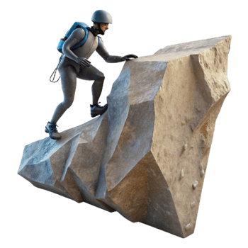 wonderful rustic Silhouetted Climber on Exposed Ridge Transparent Background original png