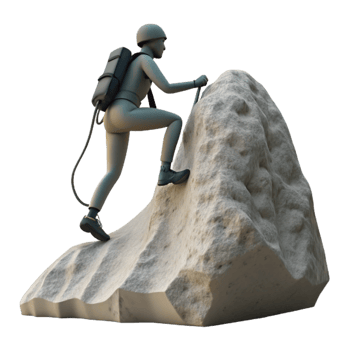 stunning classic Silhouetted Climber on Rocky Peak Transparent Element premium png