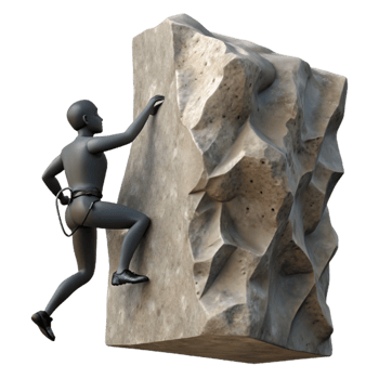 extraordinary traditional Silhouetted Climber on Steep Rock Face Transparent Background exclusive png