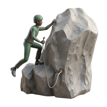 magnificent abstract Silhouetted Climber on Rocky Peak Transparent Element png