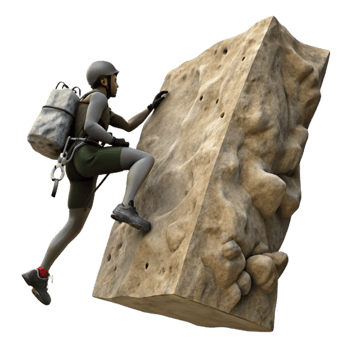 vibrant classic Silhouetted Climber on Steep Rock Face Transparent Background genuine png