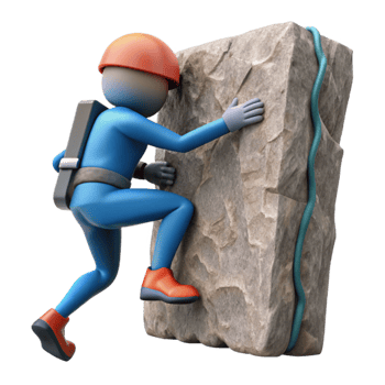 wonderful minimalist Silhouetted Climber Cutout on Transparent Background authentic png