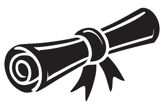 Elegant Diploma Scroll Illustration for Graduation and Achievement vector