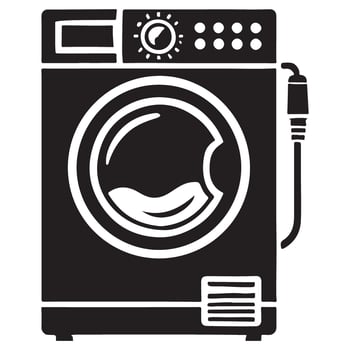 Modern washing machine art for appliance stores and repair services vector