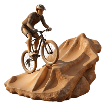 elegant contemporary Silhouetted Mountain Biker on Ridge Cutout Element high quality png