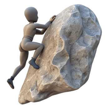elegant modern Silhouette of Person Climbing Rock Transparent high resolution png