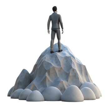 dramatic rustic Silhouette of Person Standing on Mountaintop Transparent original png
