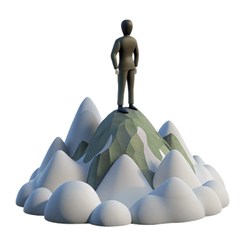 impressive creative Silhouette of Person Standing on Mountaintop Transparent high quality png