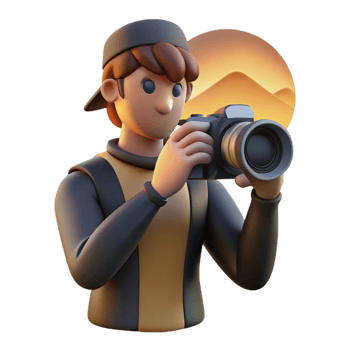stunning modern Silhouette of Photographer at Sunset Isolated detailed png