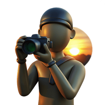 stunning vintage Silhouette of Photographer at Sunset Isolated detailed png
