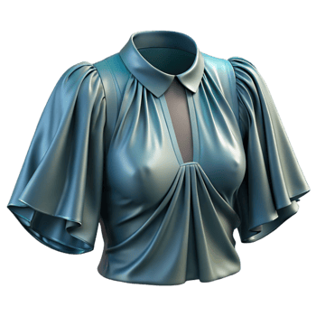 elegant traditional Silk Blouse Pleat Detail Closeup Cutout Transparent Background original png