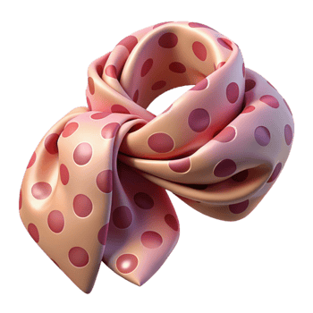 dramatic traditional Silk Scarf with Polka Dot Pattern Transparent Element authentic png